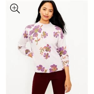 Loft Floral Mock Neck Sweater size XS